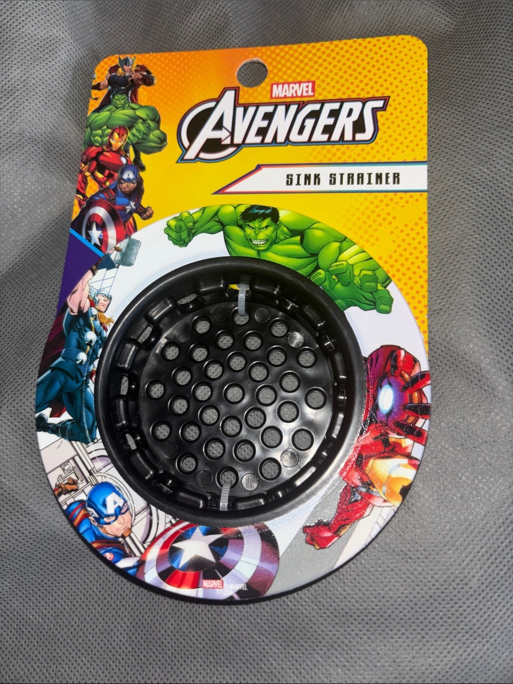 Marvel Avengers Black Sink Strainer with Colorful Comic Art